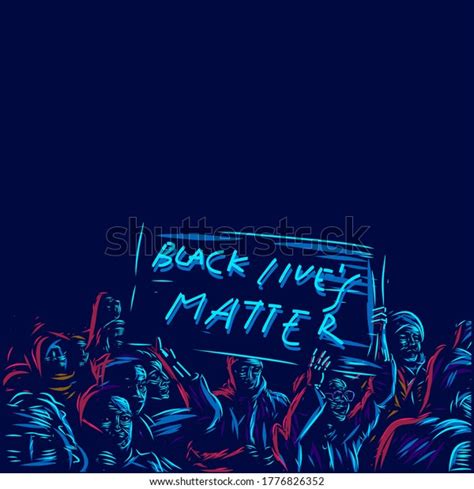 Black Lives Matter Line Pop Art Stock Vector Royalty Free 1776826352