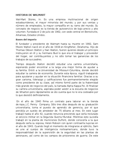 Historia de Walmart | PDF | Walmart | Economias 