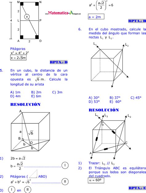 GeometrÍa Del Espacio I Ejercicios Desarrollados ~ Matematicas Problemas Resueltos