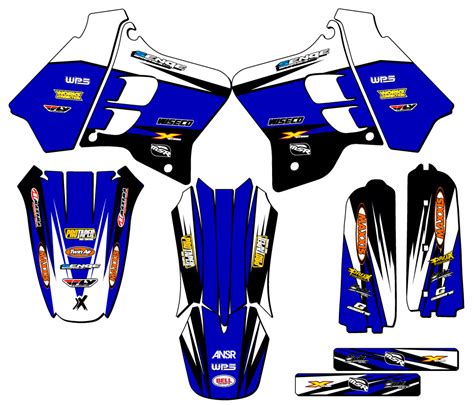 1993 1995 YZ 250 2 STROKE VELOCITY Blue Senge Graphics Kit Compatible