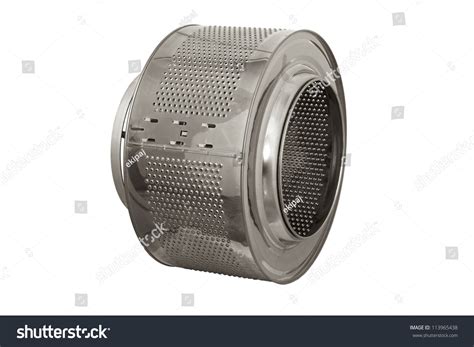 Stainless Steel Drum Washing Machine Closeup Stock Photo 113965438