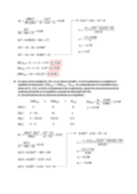 Solution Ejercicios Resueltos Sobre Constante De Equilibrio Qu Mica