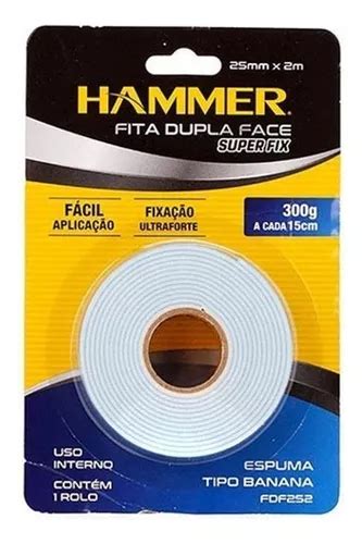 Fita Dupla Face Espuma Tipo Banana 25mm X 2m Fdf252 Hammer MercadoLivre