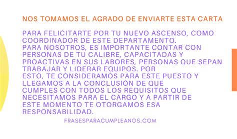 Carta De Felicitaci N Por Ascenso Frases Cumple