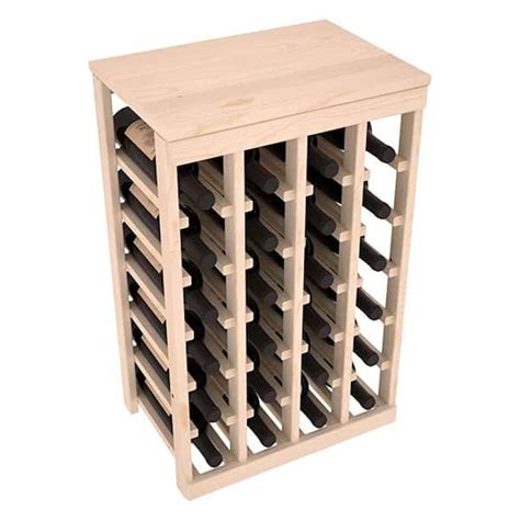 WINE RACKS AMERICA Unstained America Pine 24 Bottle Table Top Wine