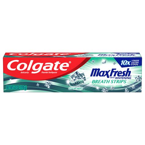 Colgate Max Fresh Toothpaste With Mini Breath Strips Clean Mint Oz