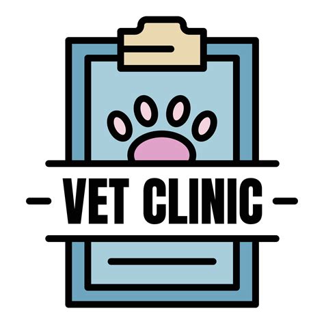 Veterinary clinic logo, outline style 15153776 Vector Art at Vecteezy