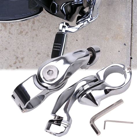 Mm Chrome Short Angled Adjustable Highway Foot Peg Mount Kit