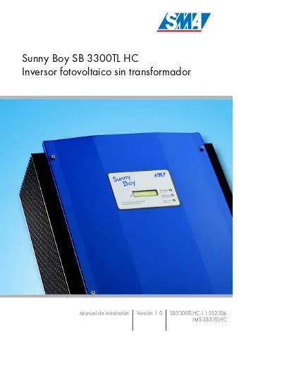 Certificación del SMA grid guard Sunny Boy SB 3300TL HC Inversor