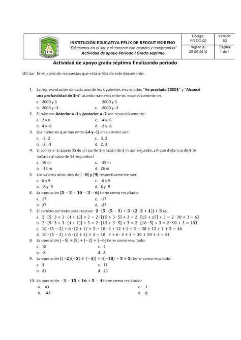 Matematicas Grado S Ptimo