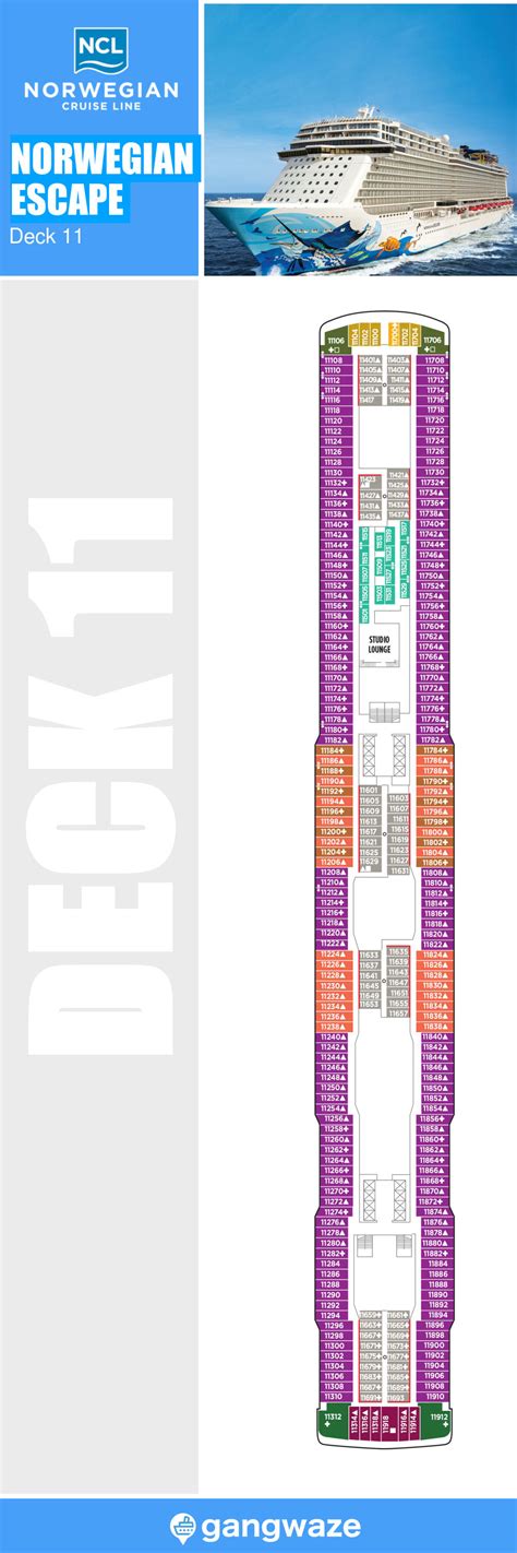 Norwegian Escape Deck 11 - Activities & Deck Plan Layout