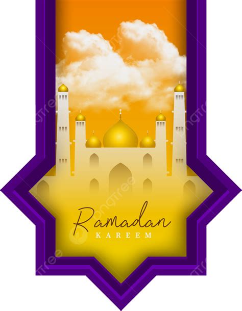 Marco De Ramadan Kareem Con Nube Y Mezquita Png Vector Clipart De Fondo