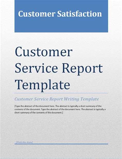 Customer Service Report Template Free Word Templates