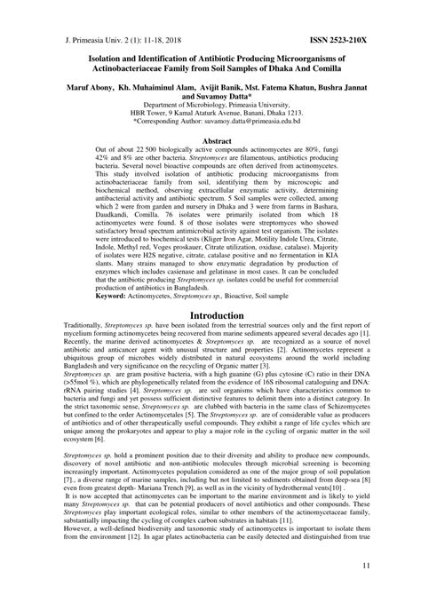 Pdf Isolation And Identification Of Antibiotic Producing