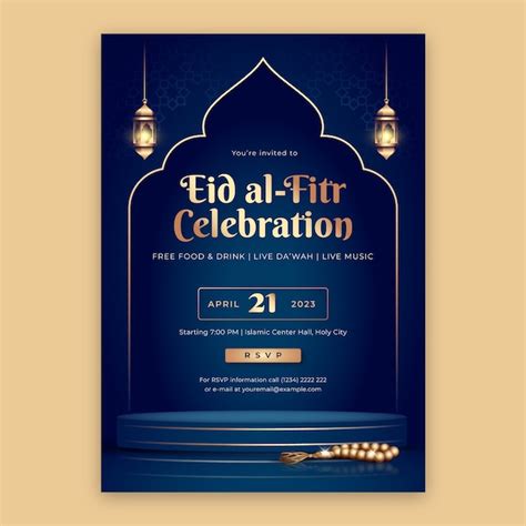 Plantilla De Invitaci N Para La Celebraci N Isl Mica De Eid Al Fitr