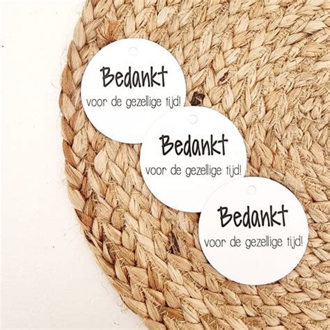 Cadeaulabel Rond Bedankt Voor De Gezellige Tijd 10 Kaartjes