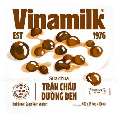 Sữa Chua Vinamilk Love Yogurt Trân Châu Đường Đen Lốc 4 Hộp 100g