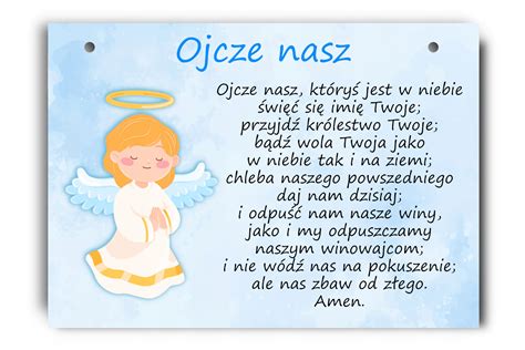 Niebieska Tablica Z Modlitw Ojcze Nasz Dzieci A Allegro Pl