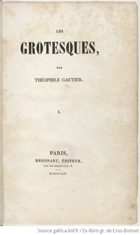 Les grotesques Tome 1 2 par Théophile Gautier Gallica