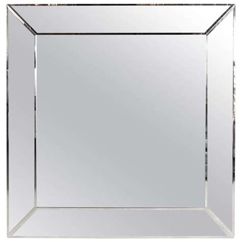 Magnificent Mid Century Modernist Beveled Square Form Mirror At 1stdibs