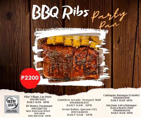 The Rib Shack Menu Prices Philippines June 2024 Updated