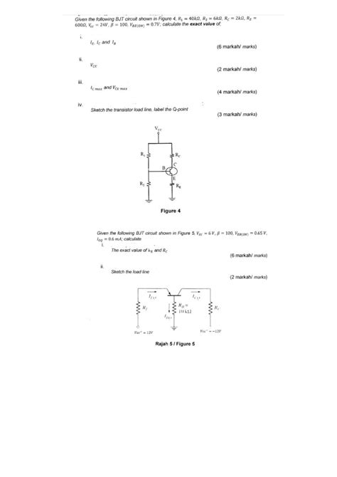 Solved Given The Following BJT Circuit Shown In Figure 4 Chegg