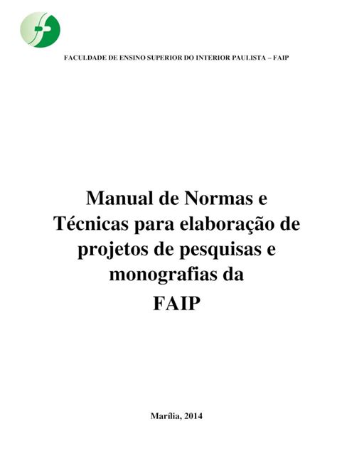 Pdf Manual De Normas E T Cnicas Para Elabora O De Projetos De De