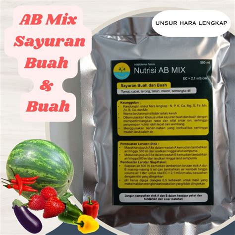 Jual Nutrisi Ab Mix Sayuran Buah Dan Buah Pekatan Ml Shopee Indonesia