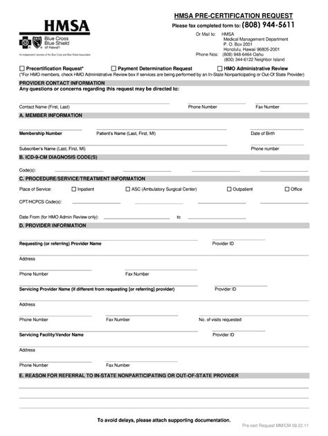 Precertification Hmsa Form Complete With Ease Airslate Signnow