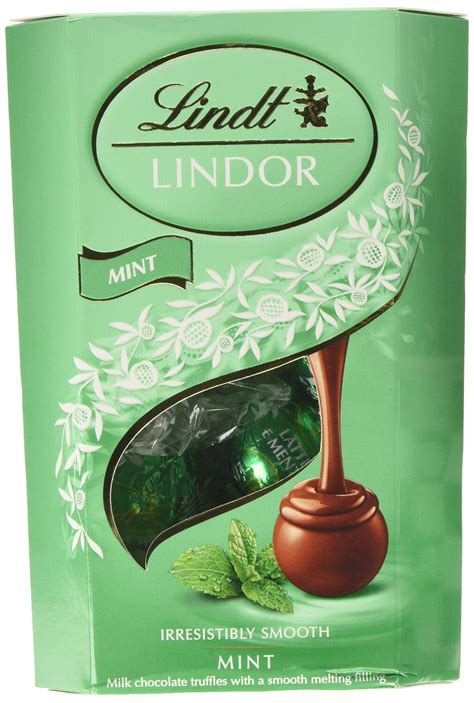 Lindt Lindor Milk Mint Chocolate Truffles Box Approx 16 Balls 200g