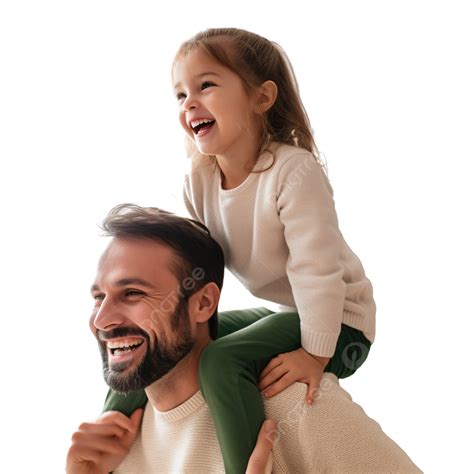 Una Pequeña Hija Juega Con Su Padre Sentado Sobre Sus Hombros Mientras Adorna Un árbol De