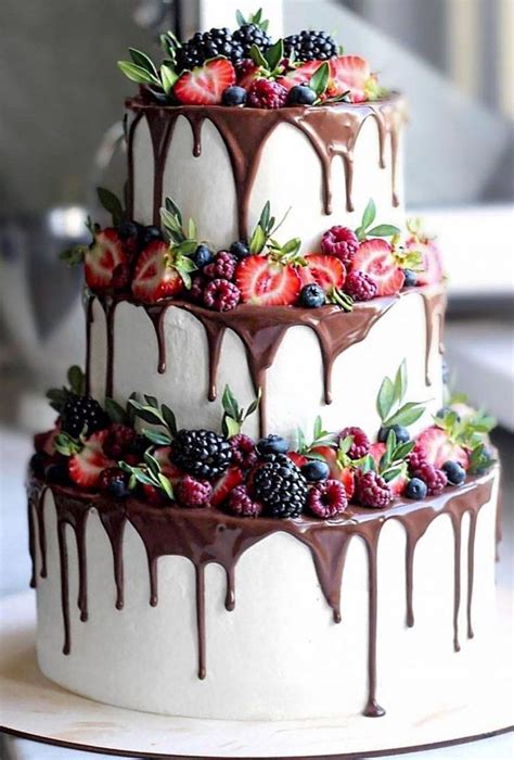 Drip Wedding Cakes Drip Chocolate And Fruits Nyuta Zelenskaja