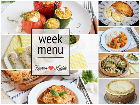 Weekmenu 6 boordevol groente Voedsel ideeën Weekmenu Wekelijkse