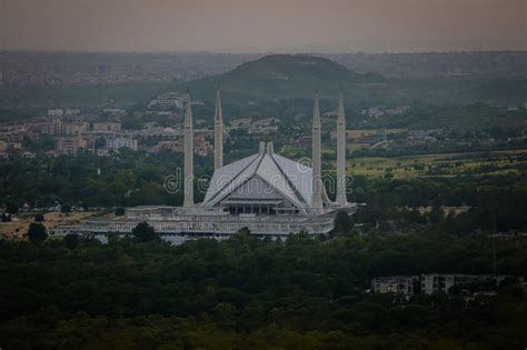 Shah Faisal Mosque Masjid View From Margalla Hills Stock Photo