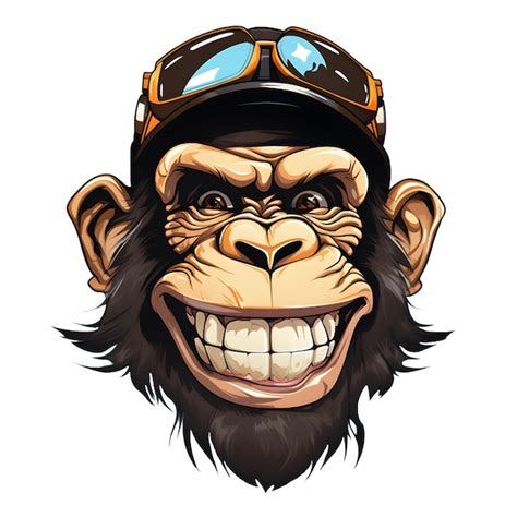 Premium Vector Smiling Monkey Funny Face Vector Logo