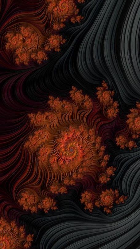 Orange And Black Fractal Art