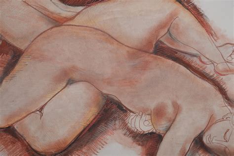 Antoniucci Volti Nude Circa Original Large Drawing Post War