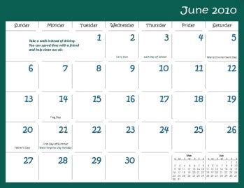 Kanawha County Calendar - CountyCalendars.net