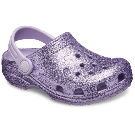 Crocs Classic Glitter Girls Slip On Clogs Charles Clinkard