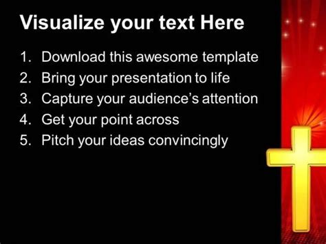 Golden Cross Christian PowerPoint Templates And PowerPoint Themes 0812