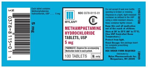 Methamphetamine FDA Prescribing Information Side Effects And Uses