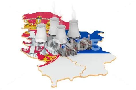 Nuclear Power Stations In Serbia 3D Rendering Clip Art 124900851