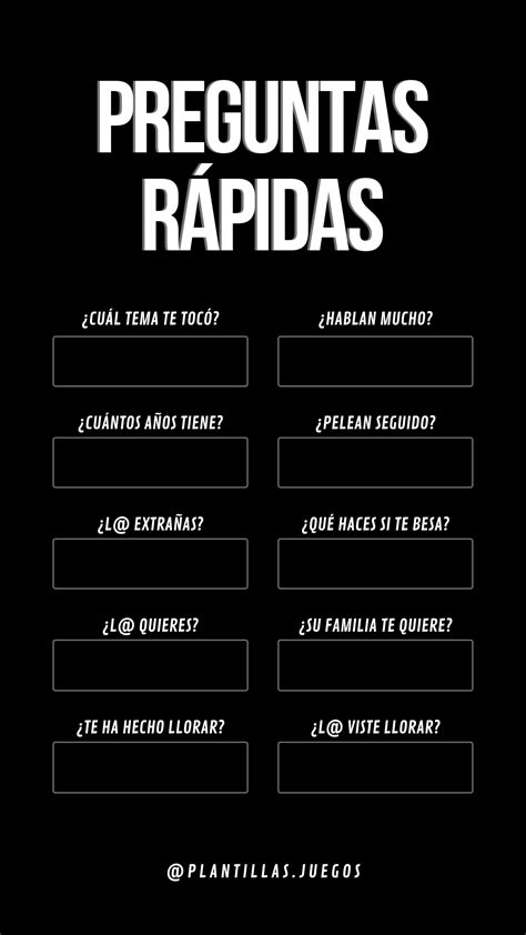 Preguntas rápidas Plantilla para historias de Instagram juego template