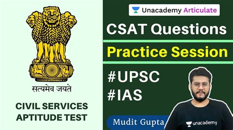 Csat Questions Practice Session For Upsc Cse Ias By Mudit Gupta