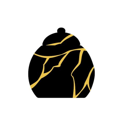 Azucarero De Reparaci N De Arte Japon S Kintsugi De Oro Vector Premium