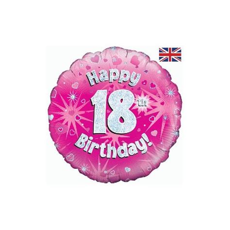 Oaktree Pink 18th Birthday 18 Balloon Foil Printed Balloons From