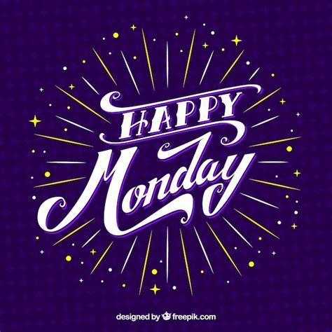 Free Vector | Hello monday, purple background