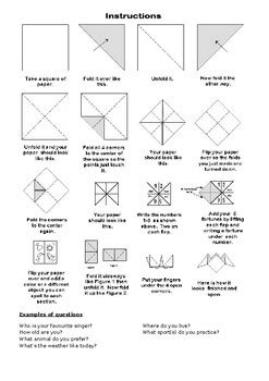 Fortune teller paper game (template) by hayt hmdi | TPT
