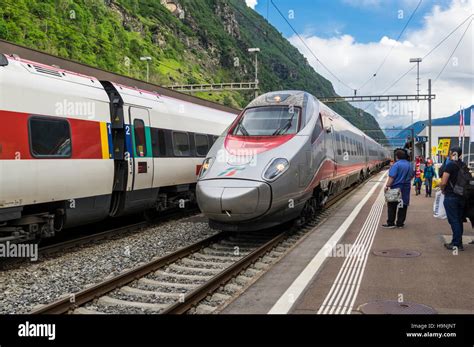 Alstom Etr High Speed Train Operated By Trenitalia Arriving At The