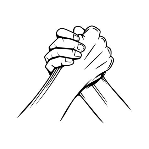 Arm Wrestling Arm Wrestling Hand Drawn Vector Illustration Part Of